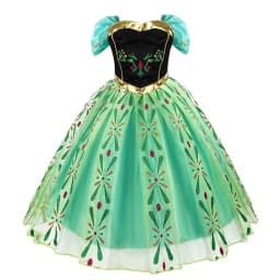Girls Princess Anna Dress Birthday Party Dresses Halloween Disguise Cosplay Costume Fancy Green Dress Up Fantasia Anna Costumes