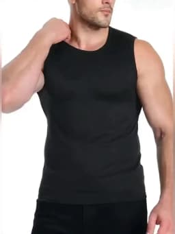 Men's Sports Vest White 5-Piece Breathable Round Neck Slightly Elastic Fabric Pure Color Suitable for Spring, Summer and Autumn R