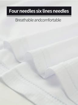 Men's Sports Vest White 5-Piece Breathable Round Neck Slightly Elastic Fabric Pure Color Suitable for Spring, Summer and Autumn R