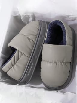 Men's Home Slippers Warm Shoes Bag Heel Indoor and Outdoor Non-slip Thick Bottom Casual Daily Home Bag Heel Cotton Shoes
