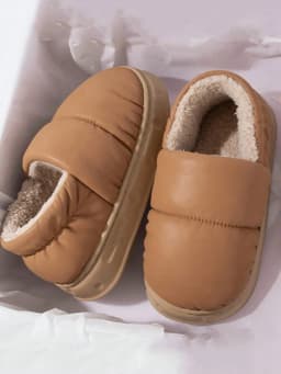 Men's Home Slippers Warm Shoes Bag Heel Indoor and Outdoor Non-slip Thick Bottom Casual Daily Home Bag Heel Cotton Shoes