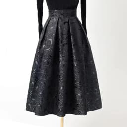 Black Floral Vintage Elegant High Waist Ball Gown A-Line Loose Women's Skirt Knee-Length Long Skirts For Women Clothing Fashion