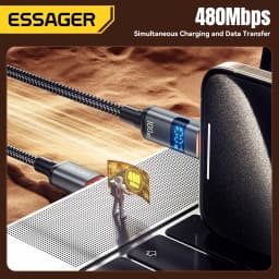 Essager 100W USB C to Type C Digital Display Cable Fast Charging 5A Type C to Type C Cable For MacBook Pro Xiaomi Huawei Samsung