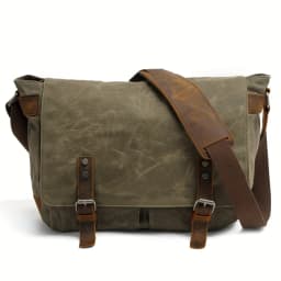 Vintage Canvas Shoulder Bag Casual Slant Span Men's Waxed Waterproof Canvas Computer Bag With Mad Horse Messenger Bag
