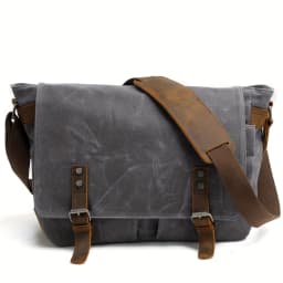 Vintage Canvas Shoulder Bag Casual Slant Span Men's Waxed Waterproof Canvas Computer Bag With Mad Horse Messenger Bag
