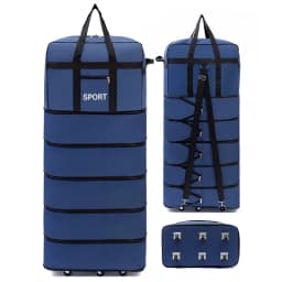 Versatile 5-Layer Folding Travel Bag with Wheels Large Capacity Waterproof Durable Luggage for Trip Weekend Getaways Overnight