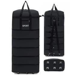 Versatile 5-Layer Folding Travel Bag with Wheels Large Capacity Waterproof Durable Luggage for Trip Weekend Getaways Overnight