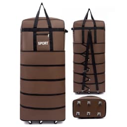 Versatile 5-Layer Folding Travel Bag with Wheels Large Capacity Waterproof Durable Luggage for Trip Weekend Getaways Overnight