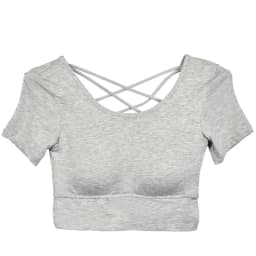 2024 Women Sexy Short Sleeve Crop Tops Crewneck T-Shirt Built In Bra Streetwear Backless Fashion Tank Slim Fitted Casual Y2K Tee