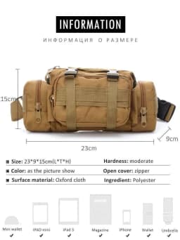 Multifunction 1PC Outdoor Backpack Hunting Waist Pack Waist Bag Camping Hiking Pouch Chest Bag For Men Waterproof Fishing Bag