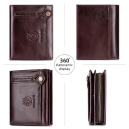 SCHLATUM Large Capacity Wallets for Men Genuine Leather RFID Blocking Accordion Credit Card Wallet with 21 Card Slots