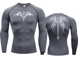Men's Compression Shirt Anime Print Gym Sport Quick Dry Gym TShirts Fitness Athletic Undershirts Elasticity Tops Tee Summer Male
