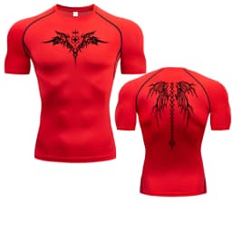 Men's Compression Shirt Anime Print Gym Sport Quick Dry Gym TShirts Fitness Athletic Undershirts Elasticity Tops Tee Summer Male