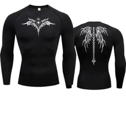 Men's Compression Shirt Anime Print Gym Sport Quick Dry Gym TShirts Fitness Athletic Undershirts Elasticity Tops Tee Summer Male