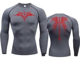 Men's Compression Shirt Anime Print Gym Sport Quick Dry Gym TShirts Fitness Athletic Undershirts Elasticity Tops Tee Summer Male