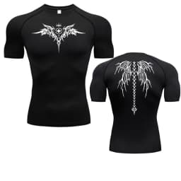 Men's Compression Shirt Anime Print Gym Sport Quick Dry Gym TShirts Fitness Athletic Undershirts Elasticity Tops Tee Summer Male