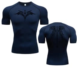 Men's Compression Shirt Anime Print Gym Sport Quick Dry Gym TShirts Fitness Athletic Undershirts Elasticity Tops Tee Summer Male