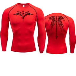 Men's Compression Shirt Anime Print Gym Sport Quick Dry Gym TShirts Fitness Athletic Undershirts Elasticity Tops Tee Summer Male
