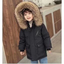 Boys Thickened Coat Thicken Winter Warm Jackets Children's Hooded Cotton Outerwear New Teenagers Large Fur Collar Clothing