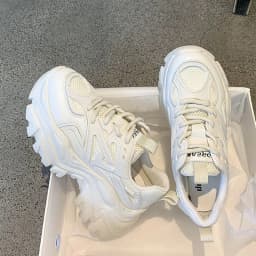 2024 New Summer Black Chunky Casual Sneakers Women New Fashion Platform Sport Shoes Mesh Leather Platform Shoes
