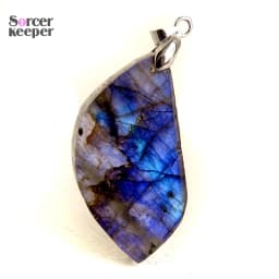 Stone Craft Natural Labradorite Raw Stone Polishing Geometric Shape Crystal Labradorite Pendent Exquisite Natural Training Stone