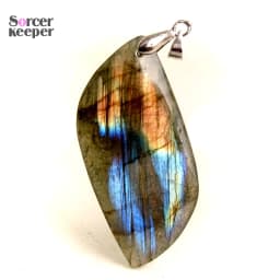 Stone Craft Natural Labradorite Raw Stone Polishing Geometric Shape Crystal Labradorite Pendent Exquisite Natural Training Stone
