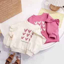 Baby Girls Long Sleeve T-shirt Spring Casual Children Tops Printed Kids Loose Tshirt Autumn Girls Thin Sweatshirt