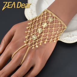 ZEADear Flower Butterfly Wristlet Gold Color Bracelet Bridal Engagement Wedding Anniversary Party Birthday Christmas Gift