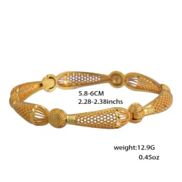 Dubai Kurdish Turkish Gold Plated Bangles for Women Middle East Wedding Accessory Bridal Bracelets Jewelry