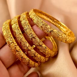 Dubai Kurdish Turkish Gold Plated Bangles for Women Middle East Wedding Accessory Bridal Bracelets Jewelry