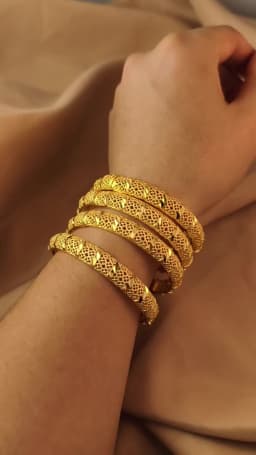 Dubai Kurdish Turkish Gold Plated Bangles for Women Middle East Wedding Accessory Bridal Bracelets Jewelry