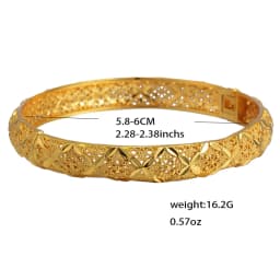 Dubai Kurdish Turkish Gold Plated Bangles for Women Middle East Wedding Accessory Bridal Bracelets Jewelry