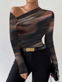 Elegant Casual Woman T-Shirt Fashion Loose T-Shirt Woman Temperament Long sleeve T-Shirt Holiday Weekend