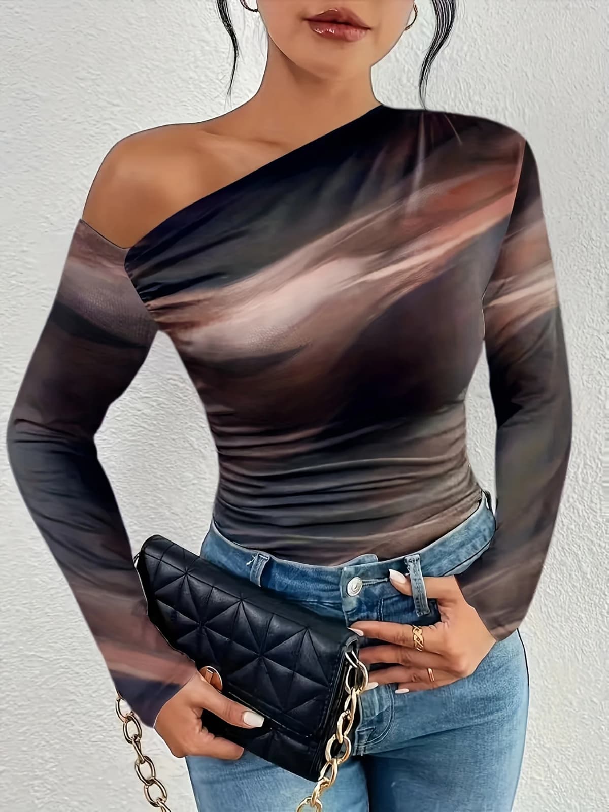 Elegant Casual Woman T-Shirt Fashion Loose T-Shirt Woman Temperament Long sleeve T-Shirt Holiday Weekend