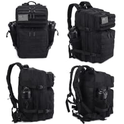 LHI 45L Meal Management Backpack Tactical Lunch Athletes Gym Bag Adults Insulated Fitness Sports Rucksack With Bottle Holder