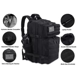 LHI 45L Meal Management Backpack Tactical Lunch Athletes Gym Bag Adults Insulated Fitness Sports Rucksack With Bottle Holder