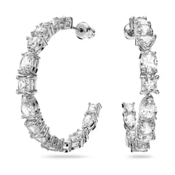 Huitan Luxury Paved Cubic Zirconia Big Circle Hoop Earrings for Women Silver Plated Modern Fashion Lady's Accessories OL Jewelry