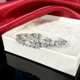 Huitan Luxury Paved Cubic Zirconia Big Circle Hoop Earrings for Women Silver Plated Modern Fashion Lady's Accessories OL Jewelry