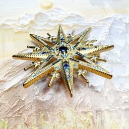 Gold Plated Brooch Colorful Royal Star Brand New Fine Jewelry Bohemia Gift For Women in Solid 925 Sterling Silver