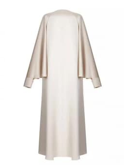 Muslim Clothing Split Floor Length Robe For Women Solid Color Round Neck Long Batwing Sleeves Loose Evening Dresses