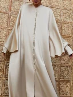 Muslim Clothing Split Floor Length Robe For Women Solid Color Round Neck Long Batwing Sleeves Loose Evening Dresses