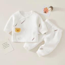 Autumn Winter Thermal Underwear Suit Baby Clothing Sets Boys Girls Pajama Sets Baby Warm Sleepwear Cartoon Bear Kids Clothes