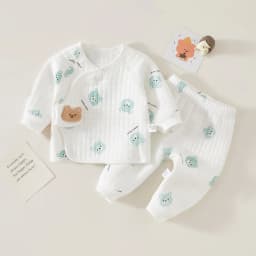 Autumn Winter Thermal Underwear Suit Baby Clothing Sets Boys Girls Pajama Sets Baby Warm Sleepwear Cartoon Bear Kids Clothes
