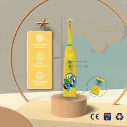 Children Sonic Electric Toothbrush Rotating Toothbrush Battery Type IPX5 Waterproof Cartoon Teeth Whitening Soft Bristle Kids