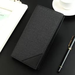 Men Bifold Business Leather Wallet Carteira Luxury Long Slim Masculina Male Purses Money Credit Card Thin Hombre Billetera