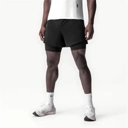 Mens Summer Quick Dry Breathable Sports Double-layer 2 in 1 Compression Shorts Man Running Gym Fitness Casual Jogger Short Pants