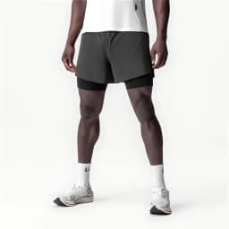 Mens Summer Quick Dry Breathable Sports Double-layer 2 in 1 Compression Shorts Man Running Gym Fitness Casual Jogger Short Pants