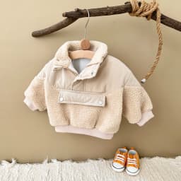 Winter Coat Girl Woolen Fleece Jacket Buttons Baby Stand CollarTops Baby Boys Warm outerwear Cotton Clothing Infant 0-3 You