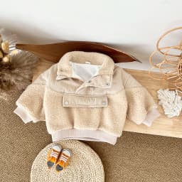 Winter Coat Girl Woolen Fleece Jacket Buttons Baby Stand CollarTops Baby Boys Warm outerwear Cotton Clothing Infant 0-3 You