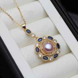 Beautiful Black 925 Silver Pearl Pendant Women,Real Cultured Natural Freshwater Pearl Pendant Wife Birthday Gift White